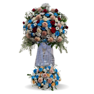 Standing flower Nalea Florist LAVENORA 02 dengan rangkaian bunga segar untuk berbagai ucapan