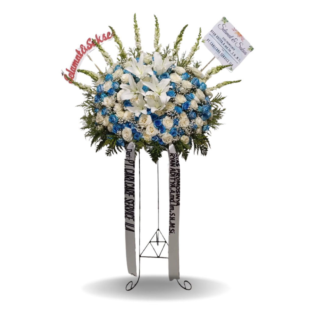 Standing flower Nalea Florist CALVESSA 05 dengan rangkaian bunga segar untuk berbagai ucapan