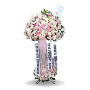 Standing flower Nalea Florist SELAVORA 08 dengan rangkaian bunga segar untuk berbagai ucapan