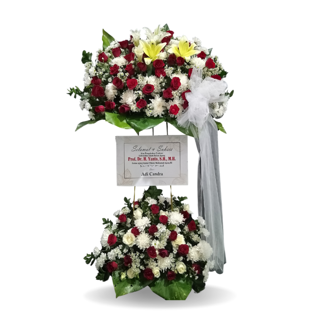 Standing flower Nalea Florist ARVELINE 09 dengan rangkaian bunga segar untuk berbagai ucapan