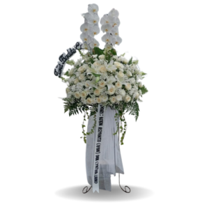Standing flower Nalea Florist NOVELIA 10 dengan rangkaian bunga segar untuk berbagai ucapan