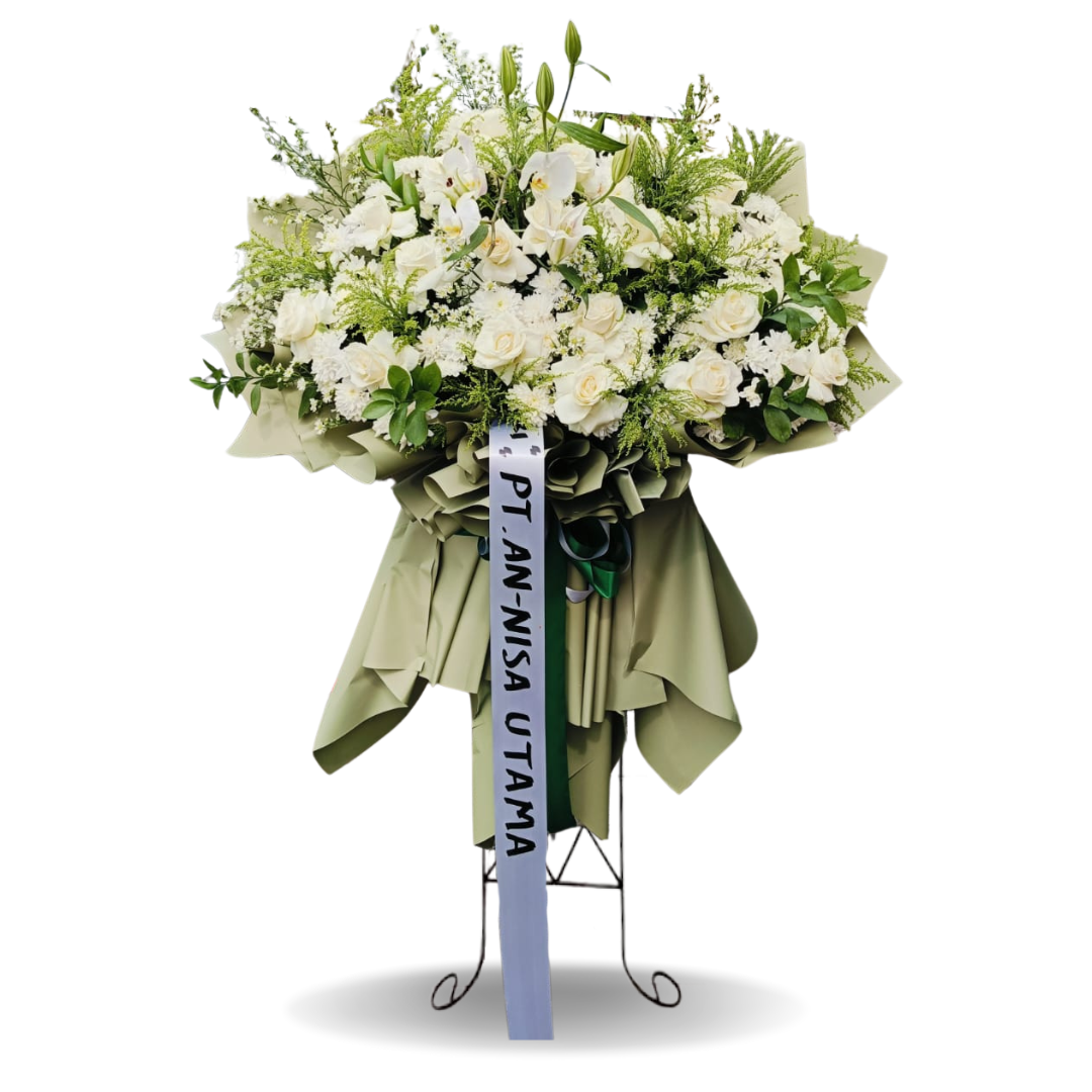 Standing flower Nalea Florist ROSAVELLE 19 dengan rangkaian bunga segar untuk berbagai ucapan