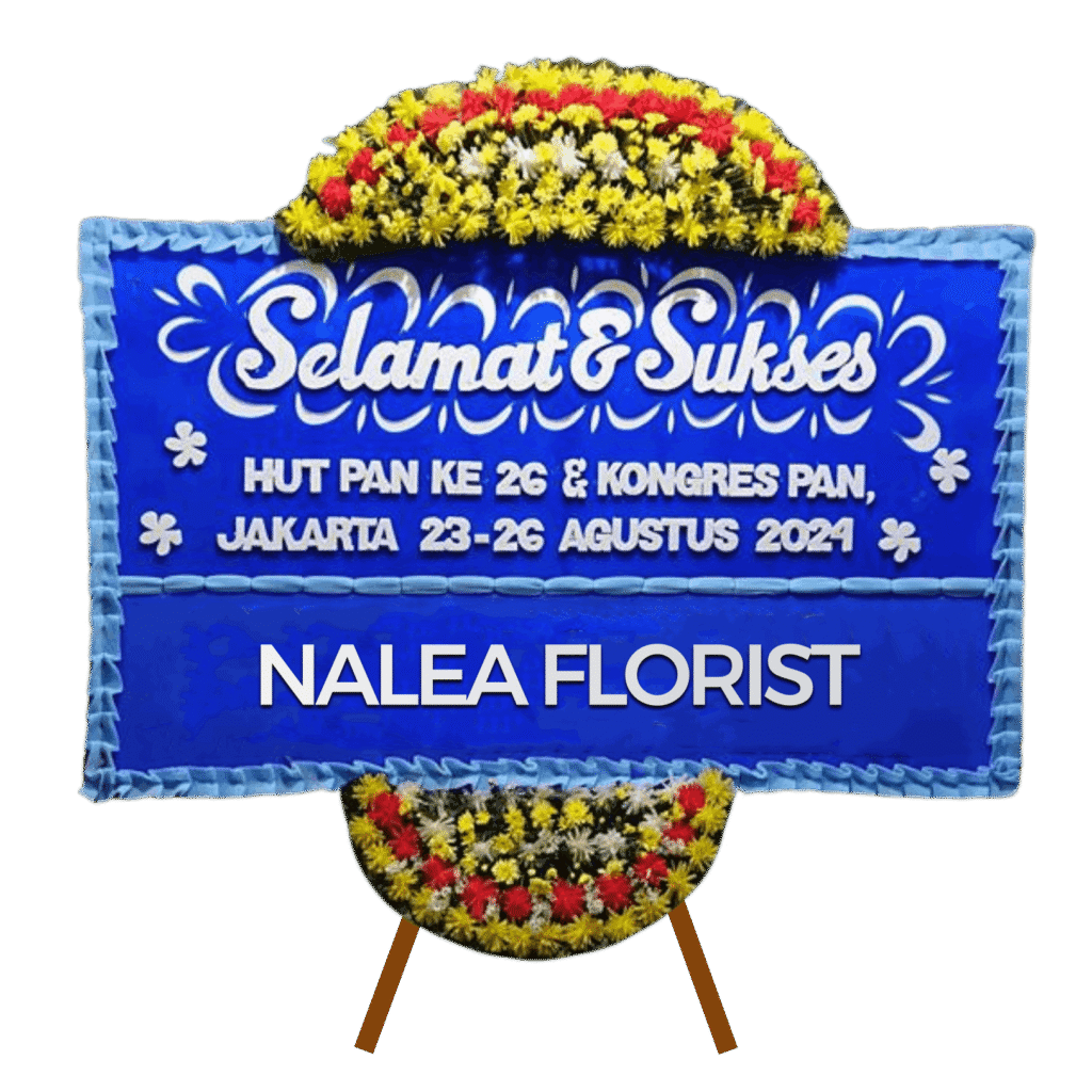 Bunga papan selamat sukses ARUNA 04 dengan rangkaian bunga segar