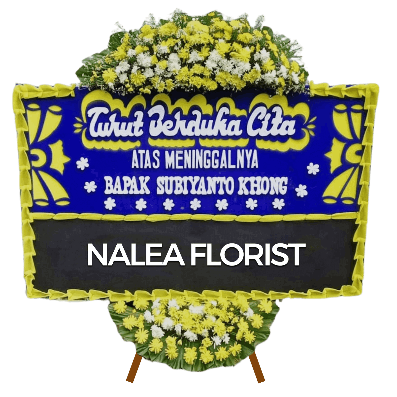 Bunga papan duka cita MAISA 07 dengan rangkaian bunga segar