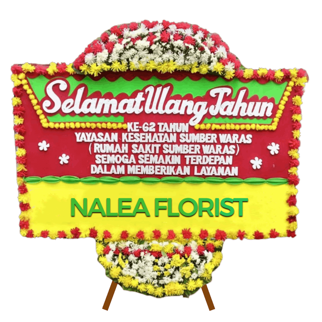Karangan bunga papan selamat sukses ALESSA 15 dengan rangkaian bunga segar