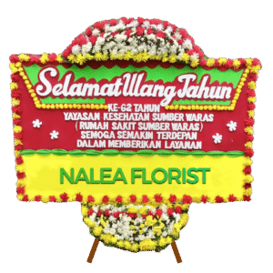 Karangan bunga papan selamat sukses ALESSA 15 dengan rangkaian bunga segar