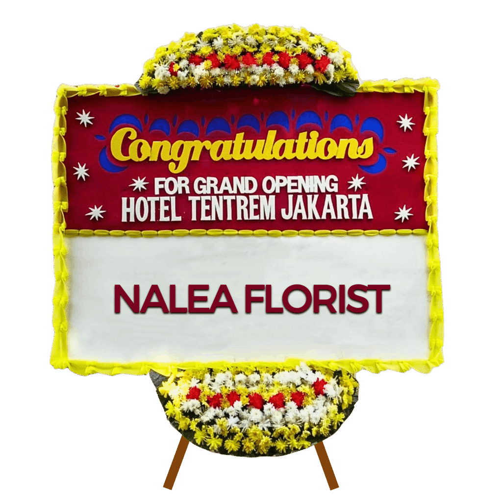 Karangan bunga papan selamat sukses Nalea Florist ALUNA 01 dengan rangkaian bunga segar