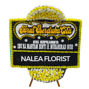 Karangan bunga papan duka cita Nalea Florist ALUNA 01 dengan rangkaian bunga segar
