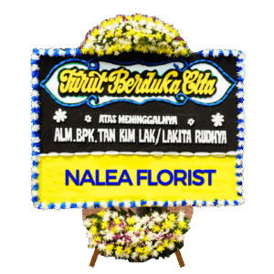 Karangan bunga papan duka cita Nalea Florist ZELVIA 25 dengan rangkaian bunga segar
