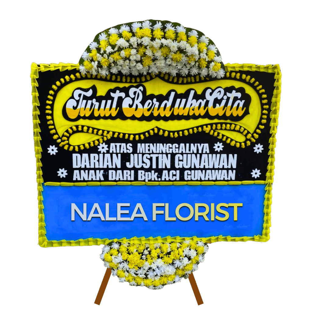 Karangan bunga papan duka cita Nalea Florist BEATRICE 26 dengan rangkaian bunga segar