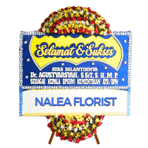 Karangan bunga papan selamat sukses Nalea Florist DELFINA 28 dengan rangkaian bunga segar
