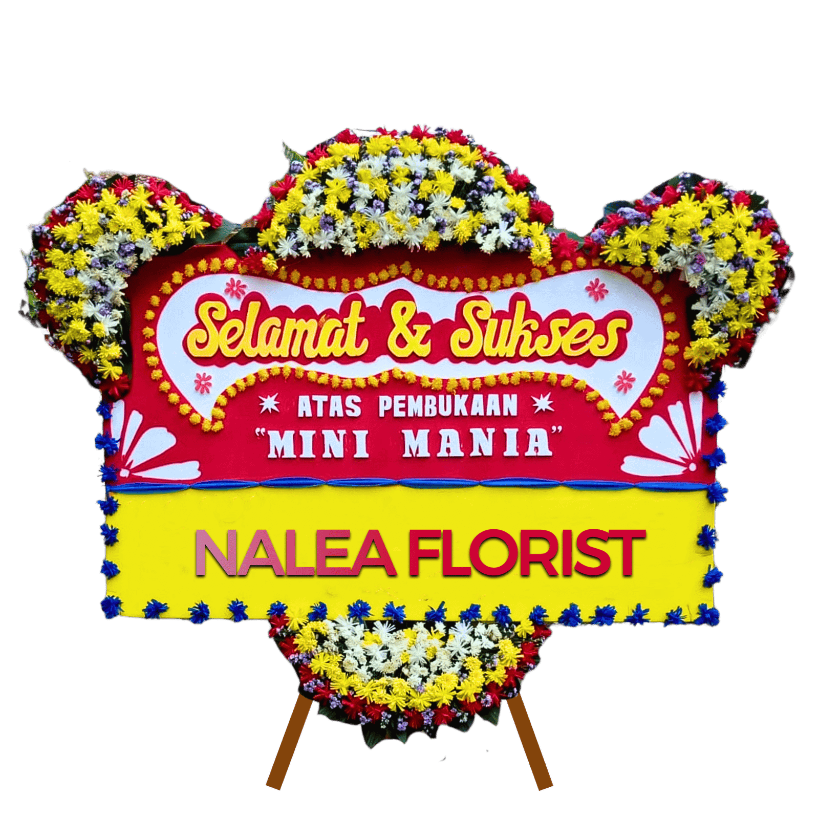 Karangan bunga papan selamat sukses Nalea Florist CAMILLA 03 dengan rangkaian bunga segar