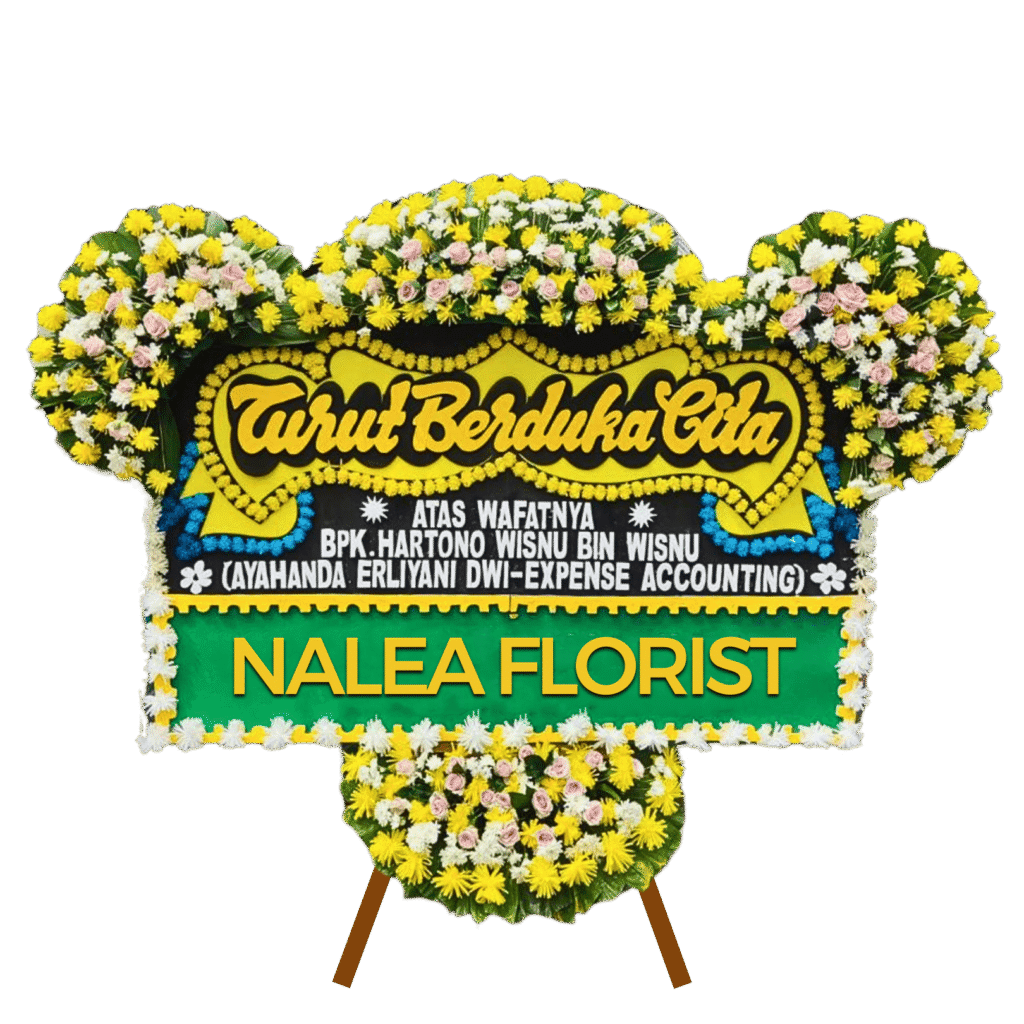 Karangan bunga papan duka cita Nalea Florist FIONA 06 dengan rangkaian bunga segar
