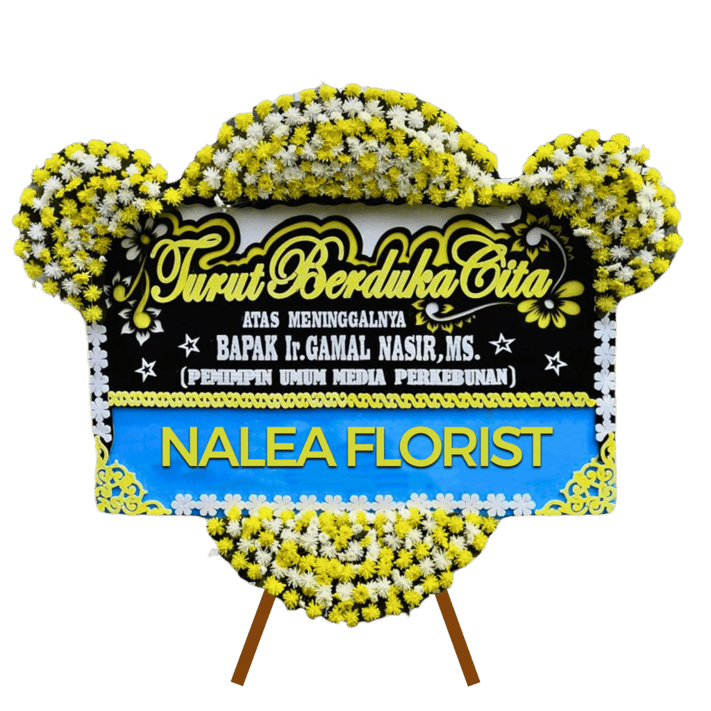 Karangan bunga papan duka cita Nalea Florist ISABELLA 09 dengan rangkaian bunga segar