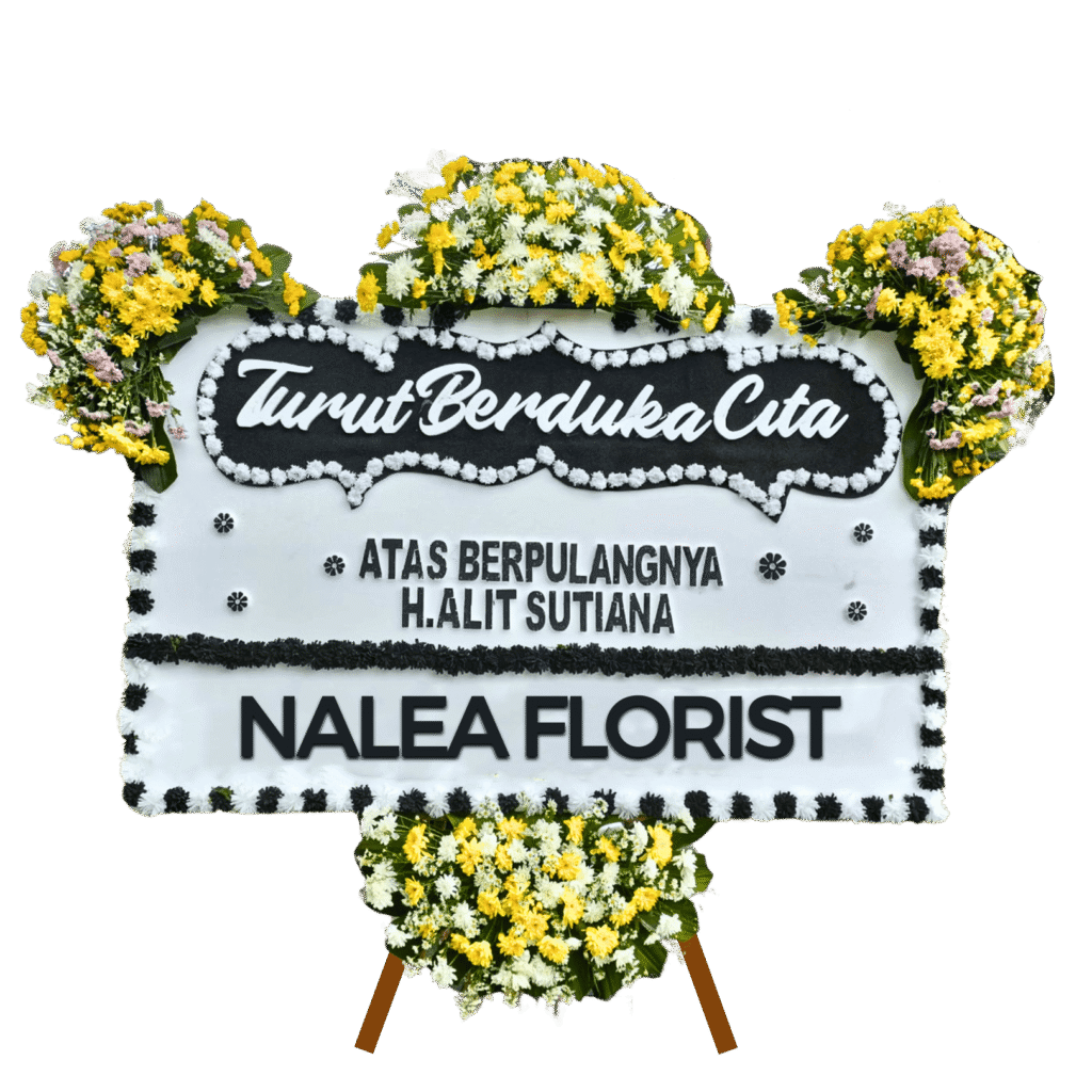 Karangan bunga papan duka cita Nalea Florist JOVANA 10 dengan rangkaian bunga segar