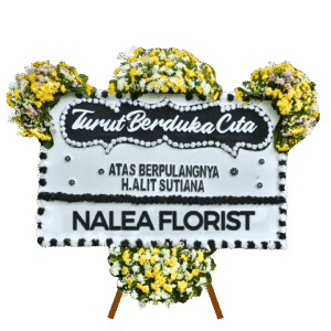 Karangan bunga papan duka cita Nalea Florist JOVANA 10 dengan rangkaian bunga segar