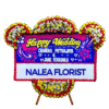 Karangan bunga papan Happy Wedding Nalea Florist KAYLA 11 dengan rangkaian bunga segar