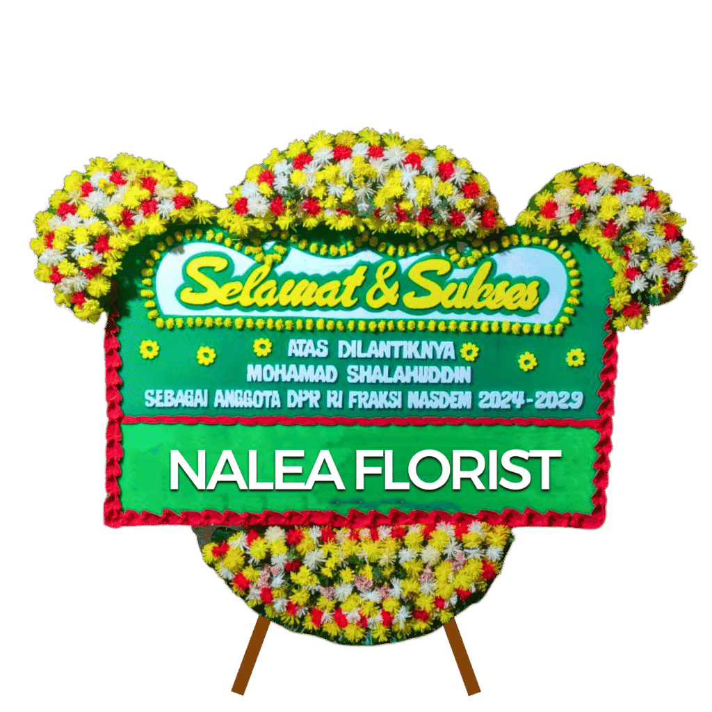 Karangan bunga papan selamat sukses Nalea Florist MELISSA 13 dengan rangkaian bunga segar