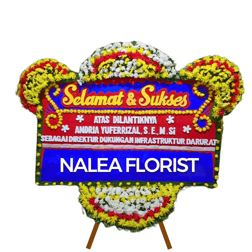 Karangan bunga papan selamat sukses Nalea Florist NADINE 14 dengan rangkaian bunga segar
