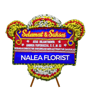 Karangan bunga papan selamat sukses Nalea Florist NADINE 14 dengan rangkaian bunga segar