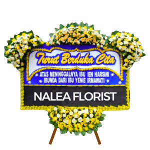 Karangan bunga papan duka cita Nalea Florist TATIANA 20 dengan rangkaian bunga segar