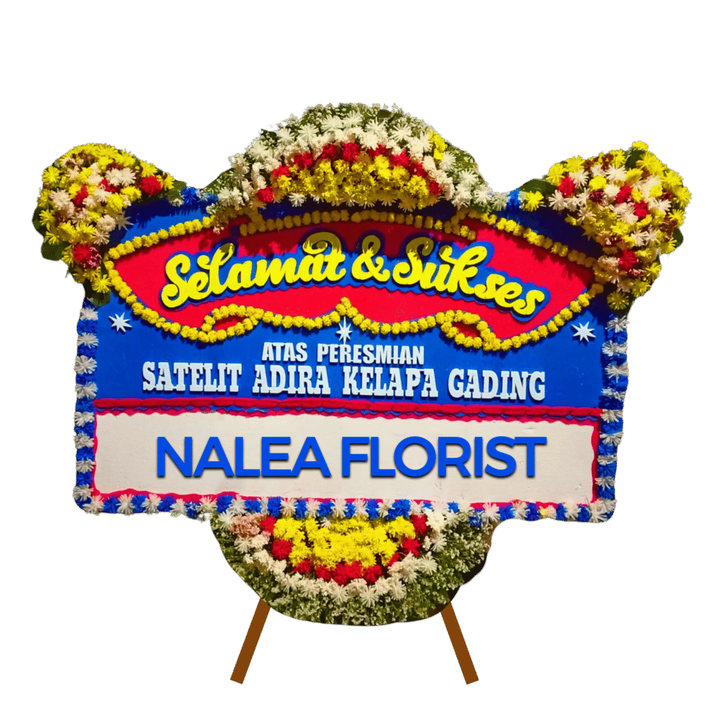 Karangan bunga papan selamat sukses Nalea Florist ULYSSA 21 dengan rangkaian bunga segar