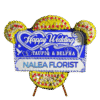 Karangan bunga papan Happy Wedding Nalea Florist VALERIE 22 dengan rangkaian bunga segar