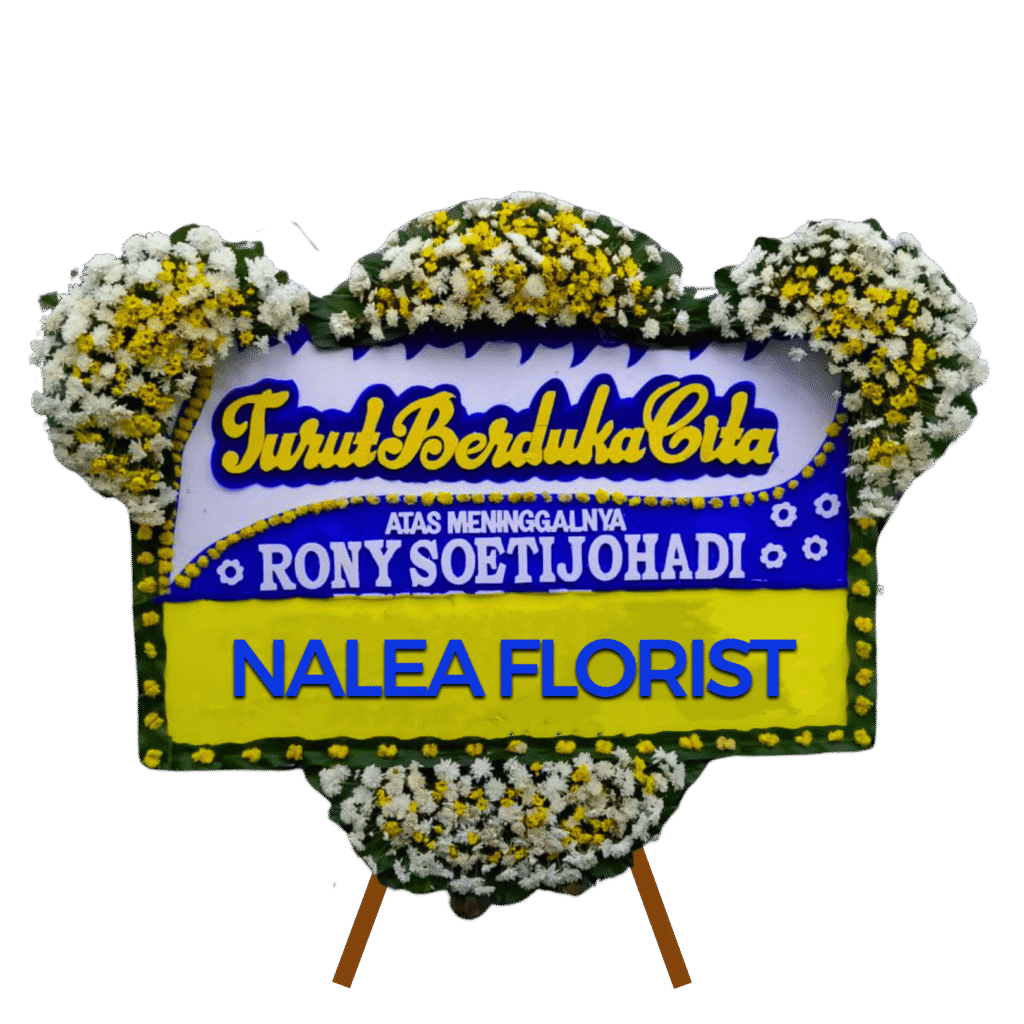 Karangan bunga papan duka cita Nalea Florist WILONA 23 dengan rangkaian bunga segar