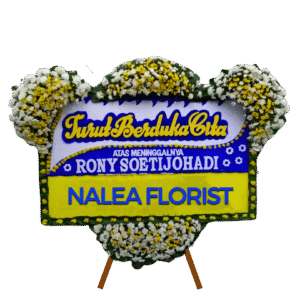 Karangan bunga papan duka cita Nalea Florist WILONA 23 dengan rangkaian bunga segar