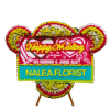 Karangan bunga papan Happy Wedding Nalea Florist YOLANDA 25 dengan rangkaian bunga segar