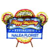Karangan bunga papan Happy Wedding Nalea Florist ZAHRA 26 dengan rangkaian bunga segar