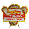 Karangan bunga papan Happy Wedding Nalea Florist ANNABELLE 27 dengan rangkaian bunga segar