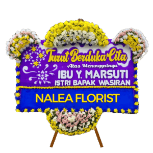 Karangan bunga papan duka cita Nalea Florist EMILIA 30 dengan rangkaian bunga segar