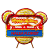 Karangan bunga papan Happy Wedding Nalea Florist GENEVIEVE 32 dengan rangkaian bunga segar
