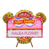 Karangan bunga papan Happy Wedding Nalea Florist KEZIA 36 dengan rangkaian bunga segar