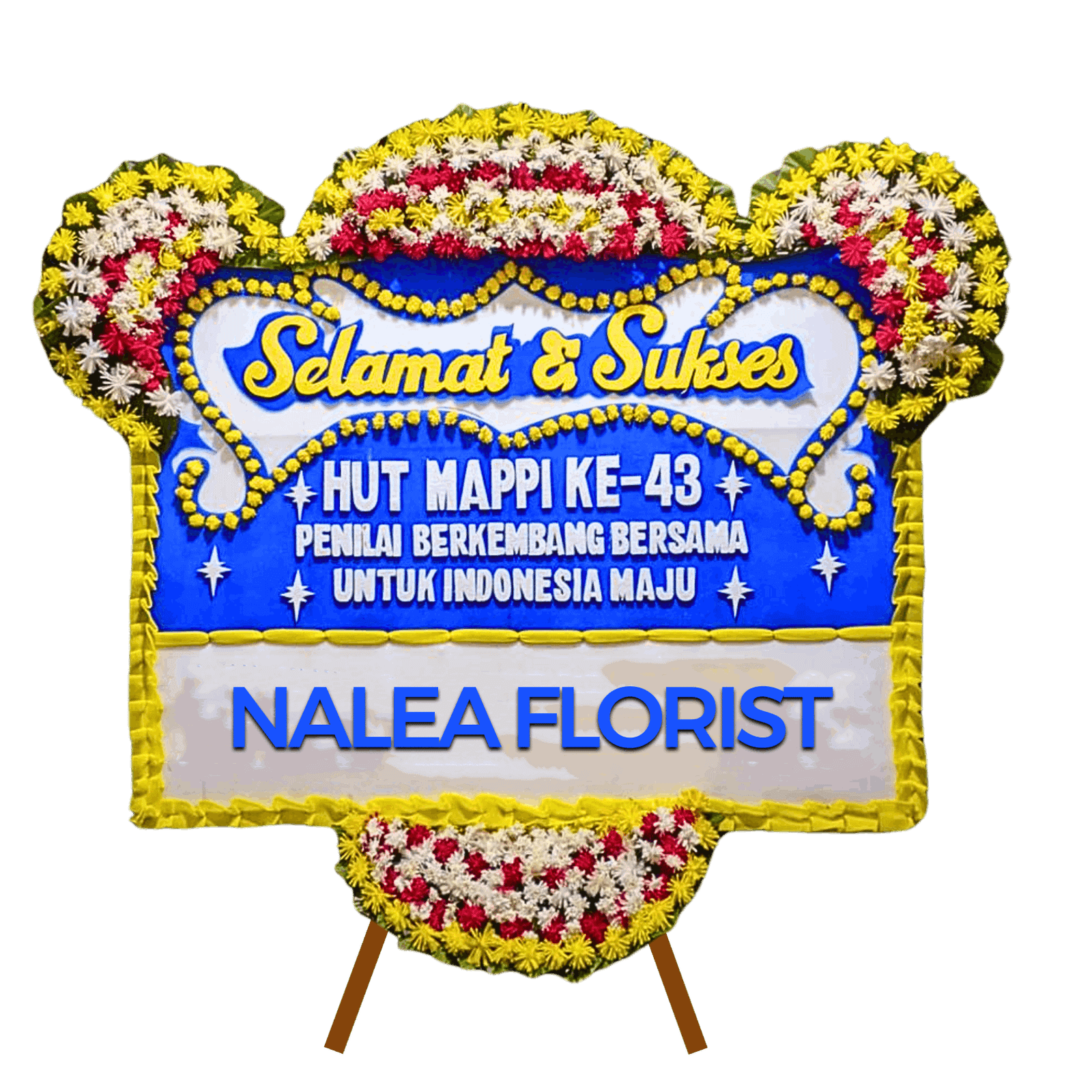 Karangan bunga papan selamat sukses Nalea Florist DAPHNE 04 dengan rangkaian bunga segar