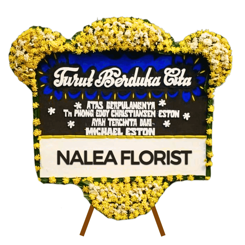Karangan bunga papan duka cita Nalea Florist FABIANA 06 dengan rangkaian bunga segar