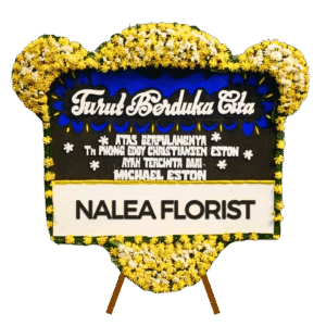 Karangan bunga papan duka cita Nalea Florist FABIANA 06 dengan rangkaian bunga segar