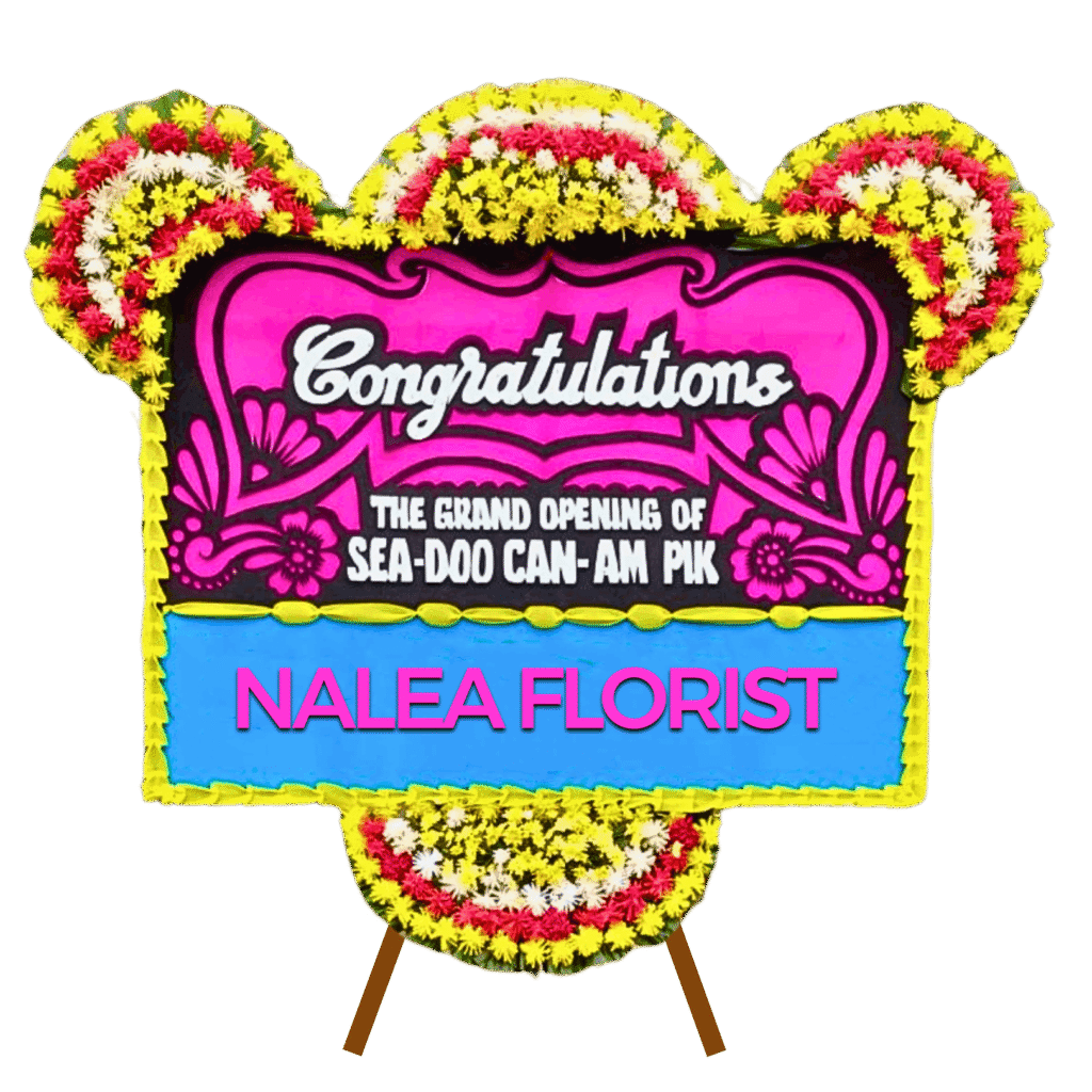 Karangan bunga papan selamat sukses Nalea Florist HARMONIA 08 dengan rangkaian bunga segar
