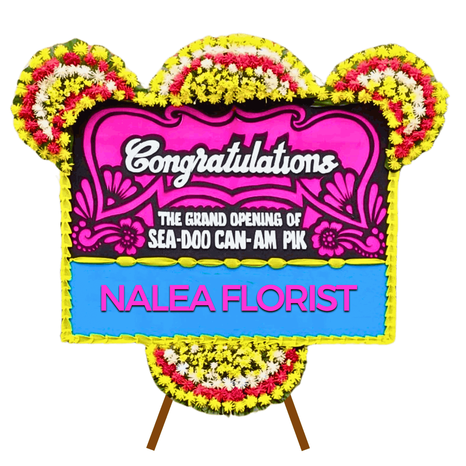 Karangan bunga papan selamat sukses Nalea Florist HARMONIA 08 dengan rangkaian bunga segar