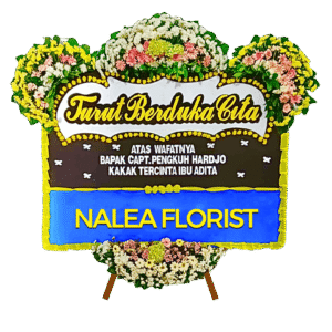 Karangan bunga papan duka cita Nalea Florist LUCELLA 12 dengan rangkaian bunga segar