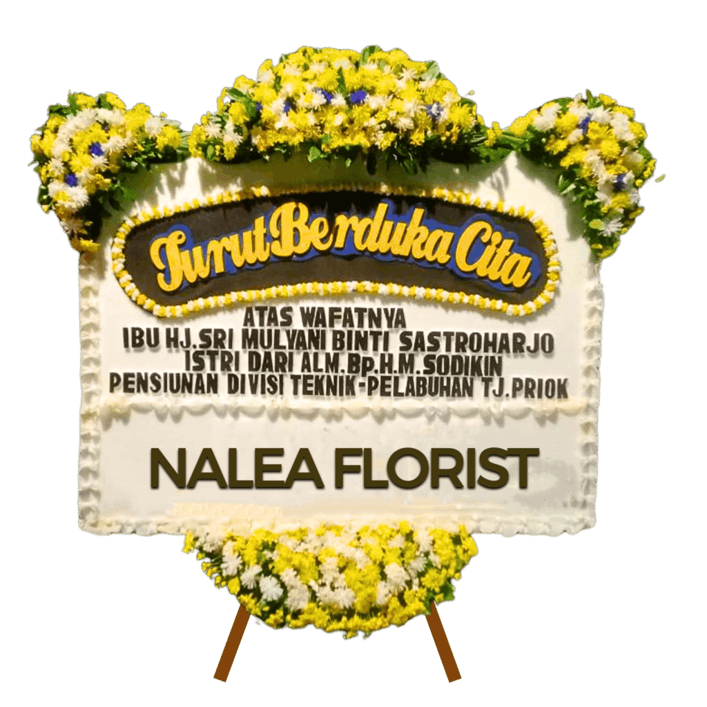 Karangan bunga papan duka cita Nalea Florist ORABELLA 15 dengan rangkaian bunga segar