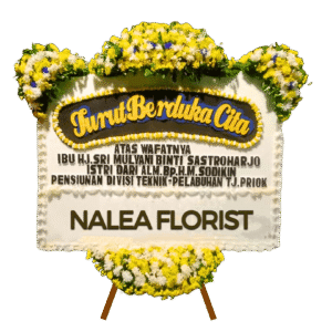 Karangan bunga papan duka cita Nalea Florist ORABELLA 15 dengan rangkaian bunga segar