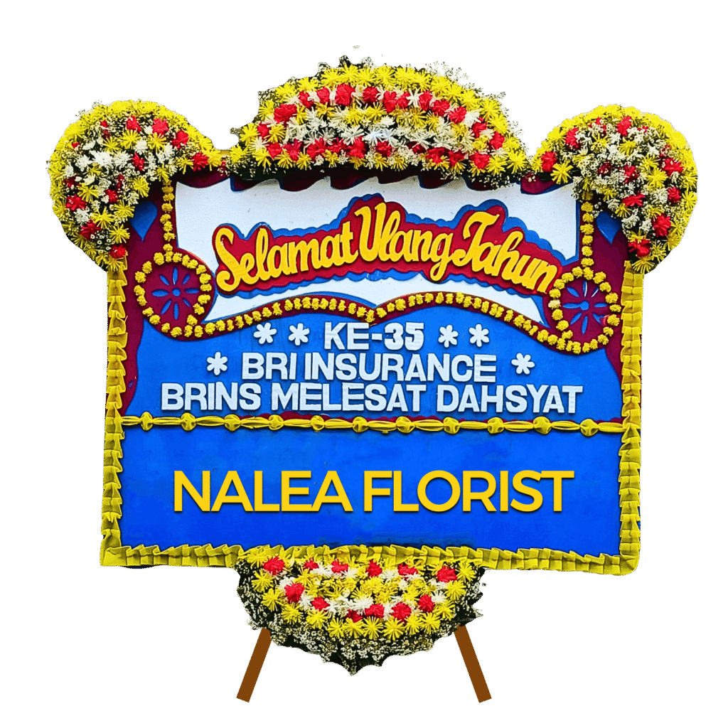 Karangan bunga papan selamat sukses Nalea Florist QUERINA 17 dengan rangkaian bunga segar