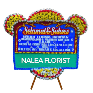 Karangan bunga papan selamat sukses Nalea Florist REBECCA 18 dengan rangkaian bunga segar