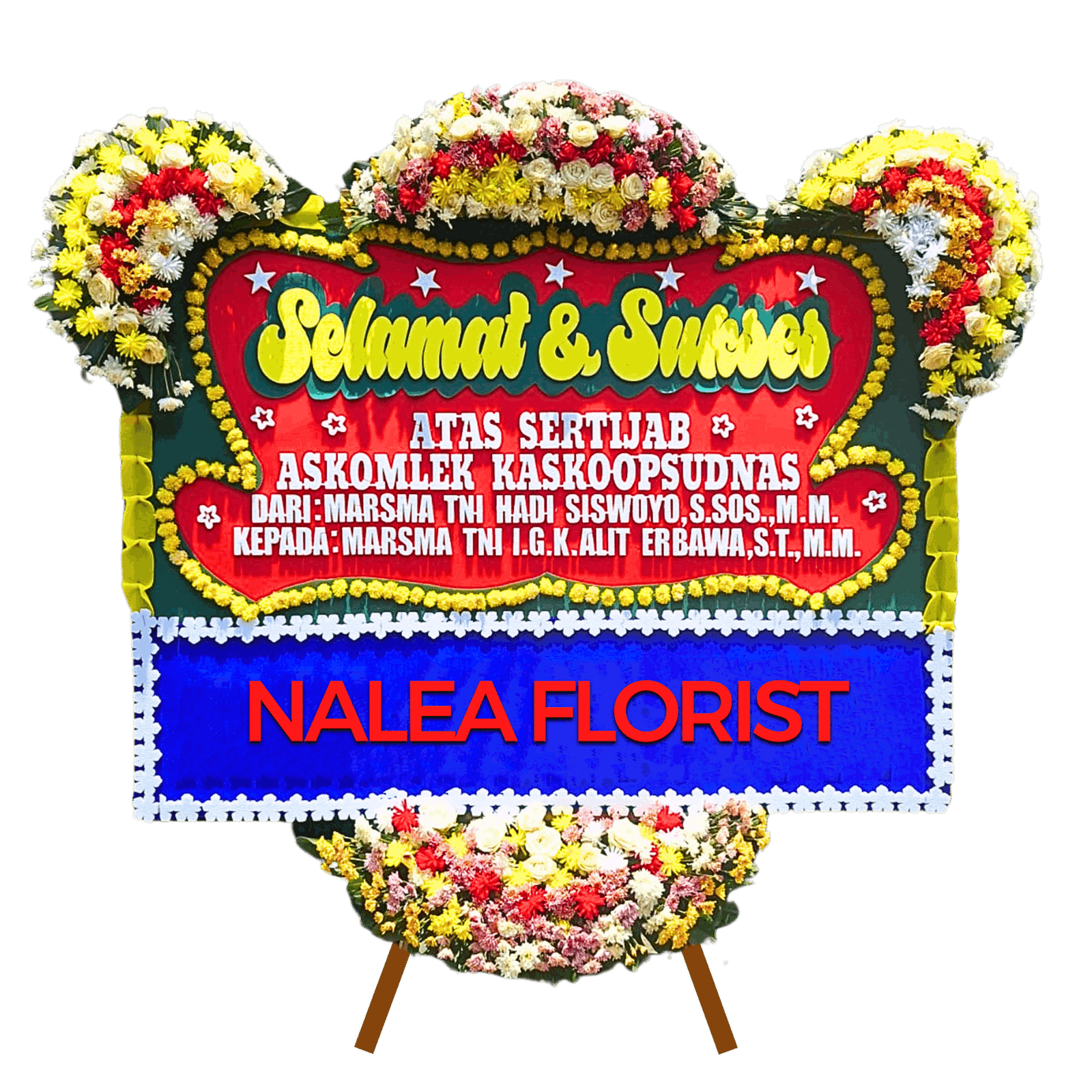 Karangan bunga papan selamat sukses Nalea Florist SABRINA 19 dengan rangkaian bunga segar