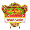 Karangan bunga papan Happy Wedding Nalea Florist BELLADONNA 27 dengan rangkaian bunga segar