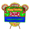 Karangan bunga papan Happy Wedding Nalea Florist CORDELIA 28 dengan rangkaian bunga segar