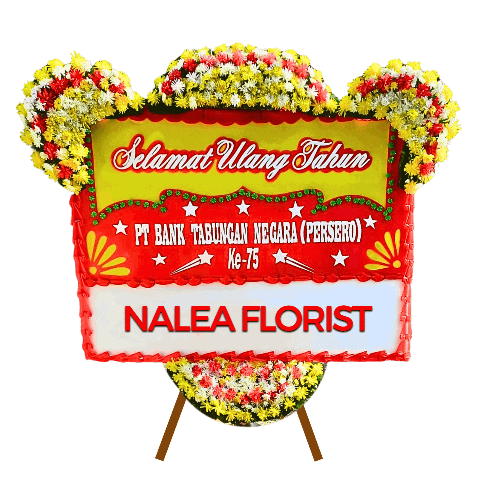 Karangan bunga papan selamat sukses Nalea Florist LEONORA 34 dengan rangkaian bunga segar