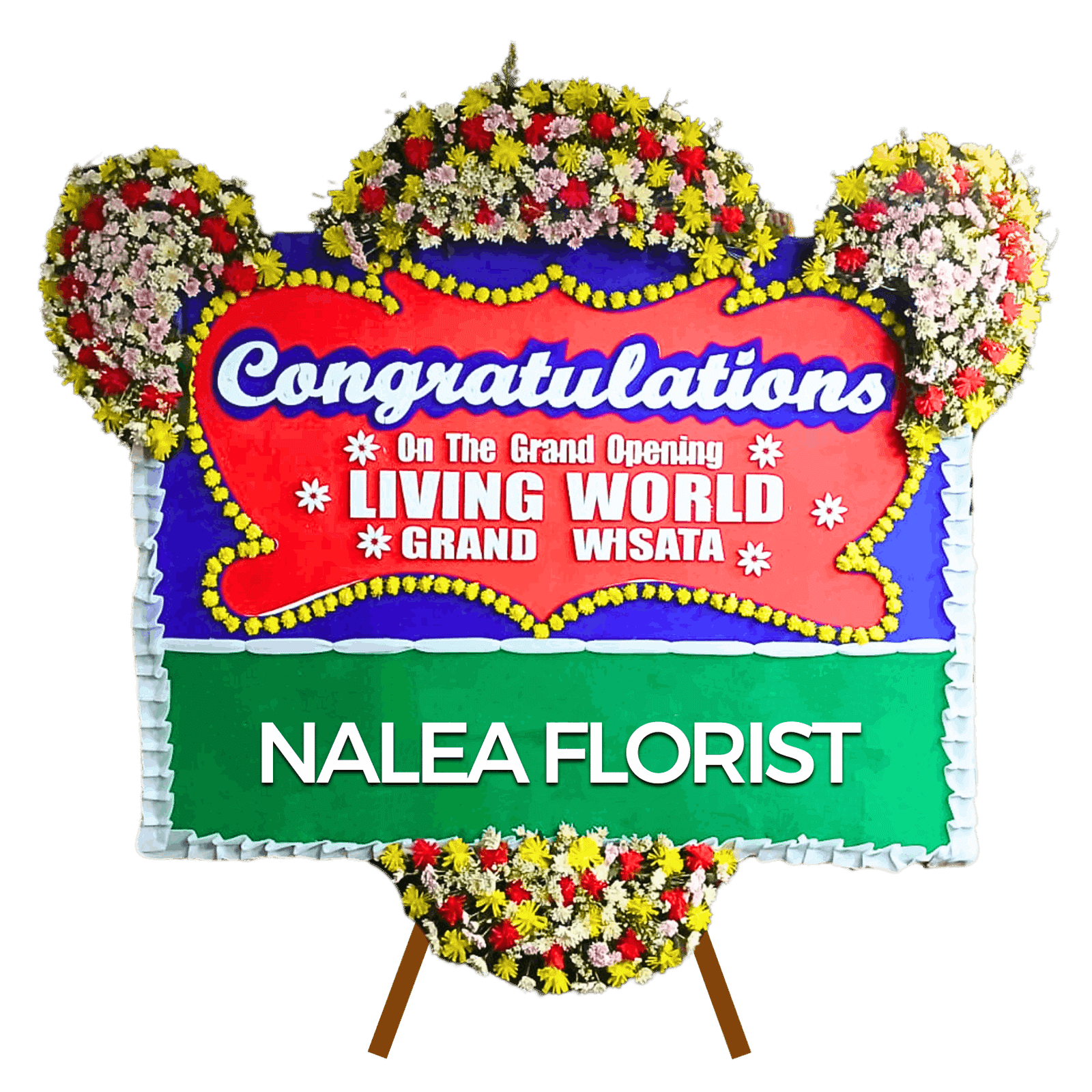 Karangan bunga papan selamat sukses Nalea Florist MARCELLA 35 dengan rangkaian bunga segar